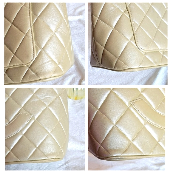 COA💓🔥CHANEL Iridescent Pearl Lambskin Medallion Tote /COA - Picture 10 of 14